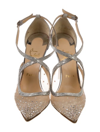 Christian Louboutin Mesh Mesh Accents T-Strap Pumps