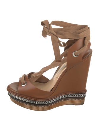 Christian Louboutin Leather Chain-Link Accents Espadrilles