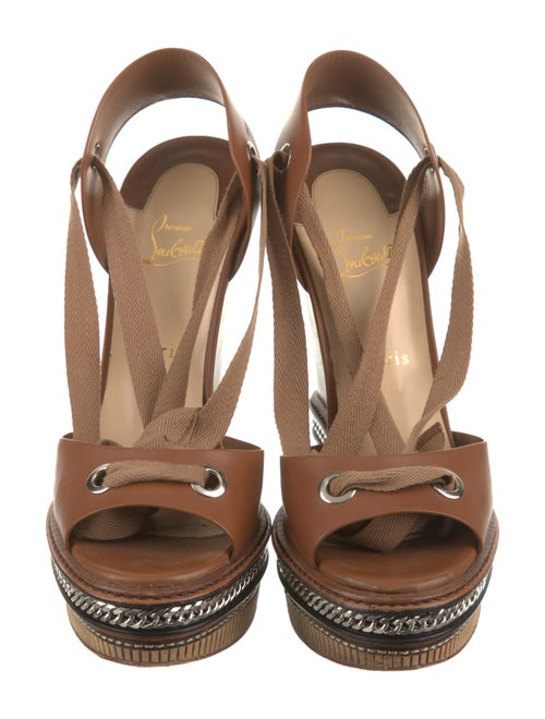 Christian Louboutin Leather Chain-Link Accents Espadrilles