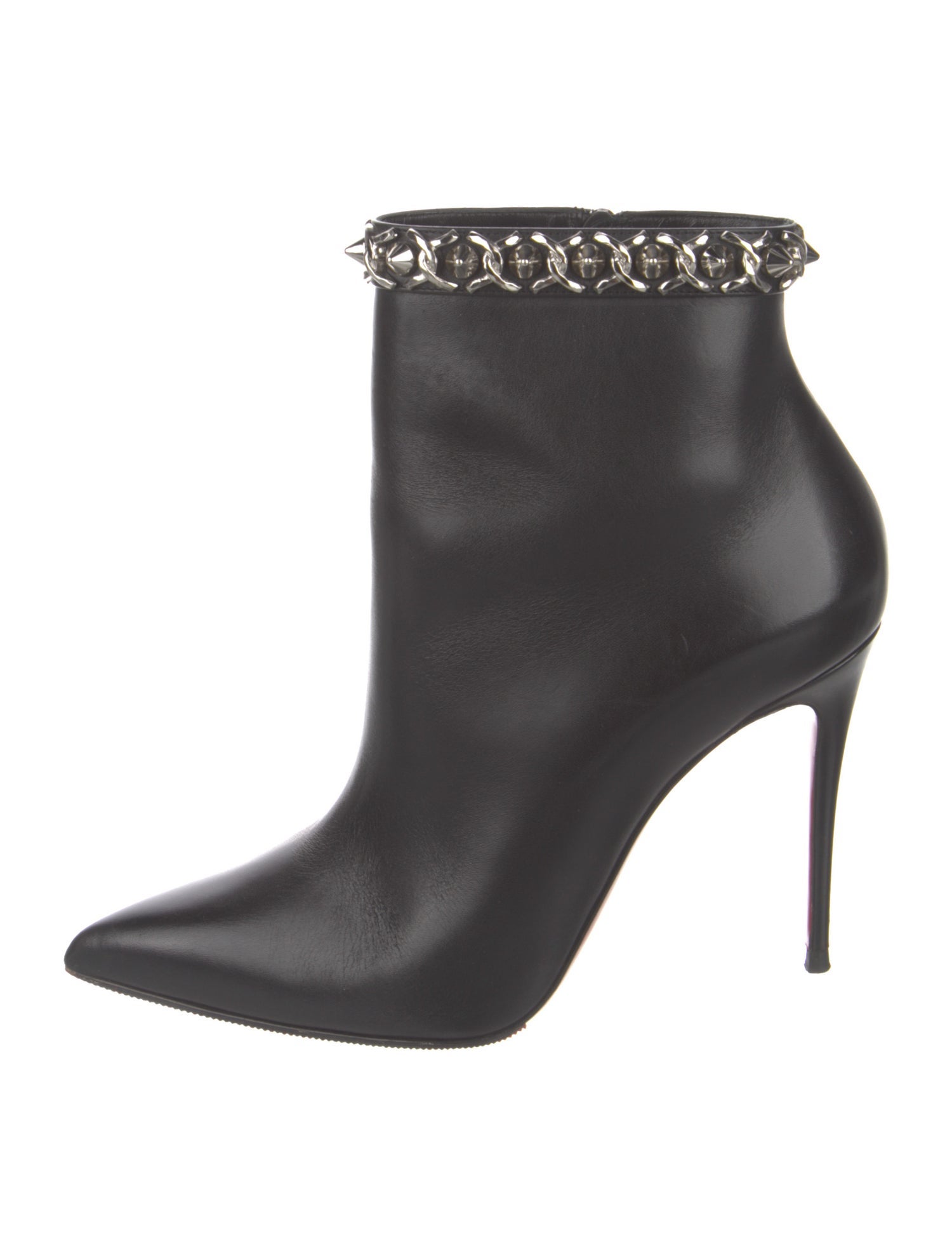 Christian Louboutin Spike Accents Leather Boots