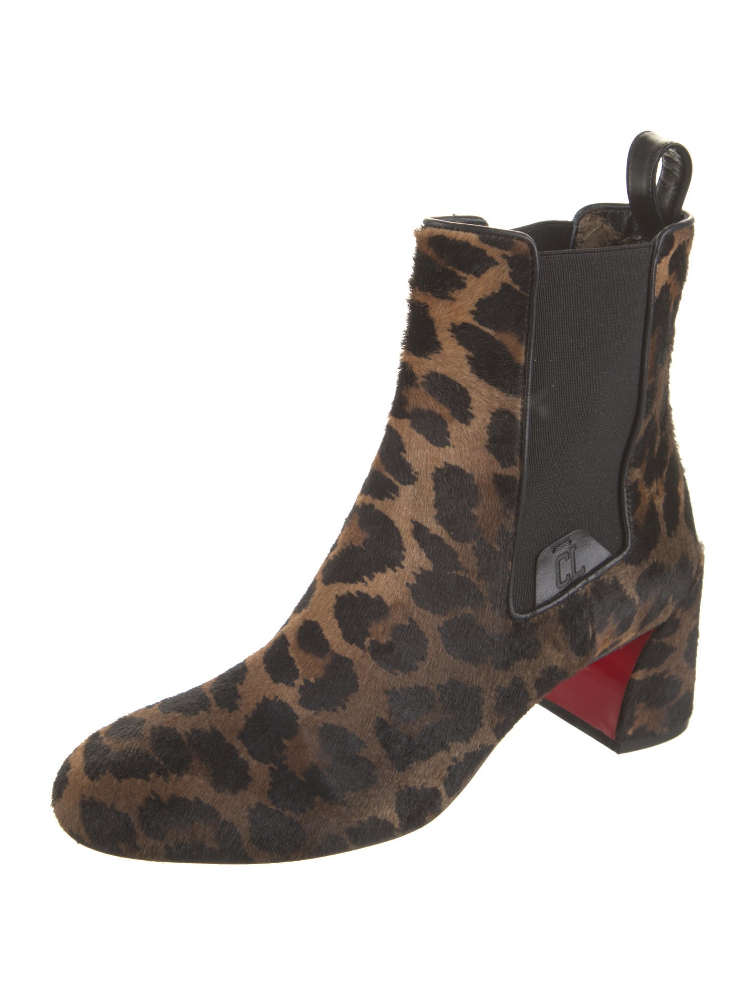 Christian Louboutin Ponyhair Animal Print Chelsea Boots