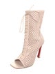Christian Louboutin Leather Lasercut Accents Lace-Up Boots