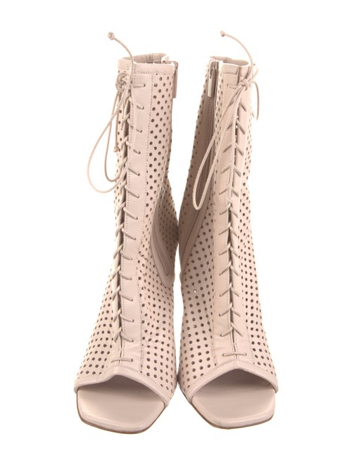 Christian Louboutin Leather Lasercut Accents Lace-Up Boots
