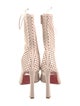 Christian Louboutin Leather Lasercut Accents Lace-Up Boots