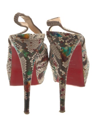 Christian Louboutin Snakeskin Animal Print Slingback Pumps