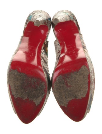 Christian Louboutin Snakeskin Animal Print Slingback Pumps