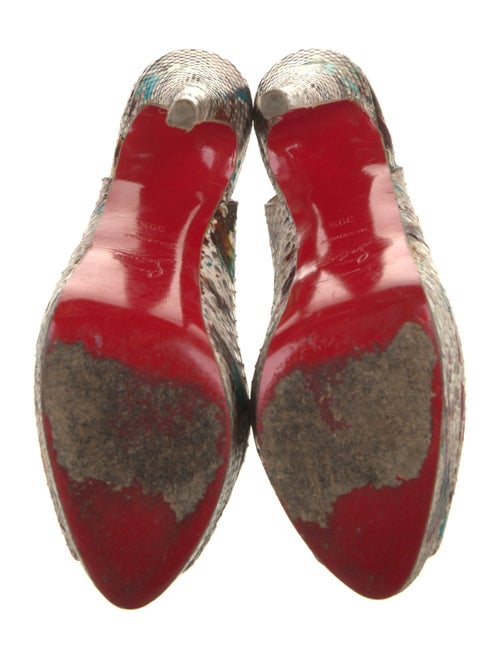 Christian Louboutin Snakeskin Animal Print Slingback Pumps