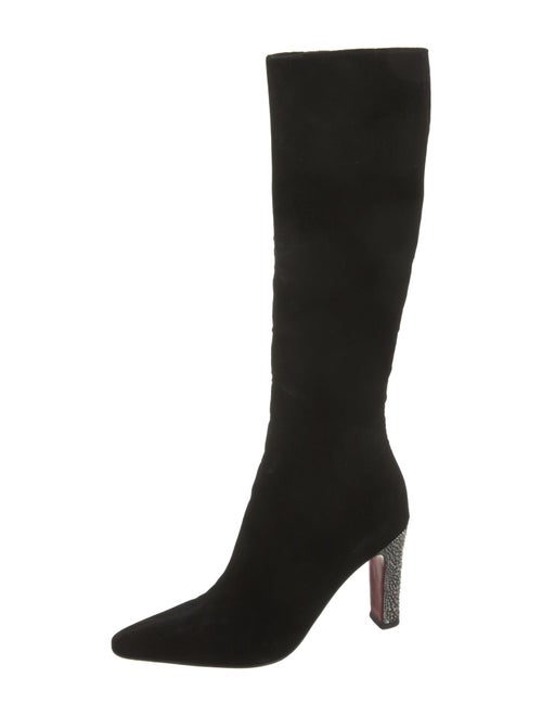 Christian Louboutin Velvet Crystal Embellishments Boots