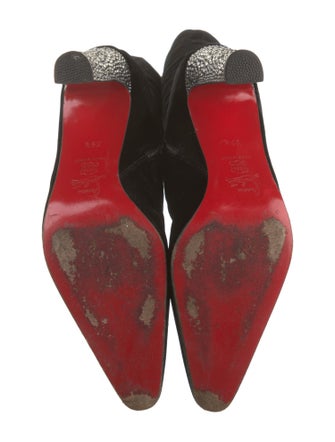 Christian Louboutin Velvet Crystal Embellishments Boots