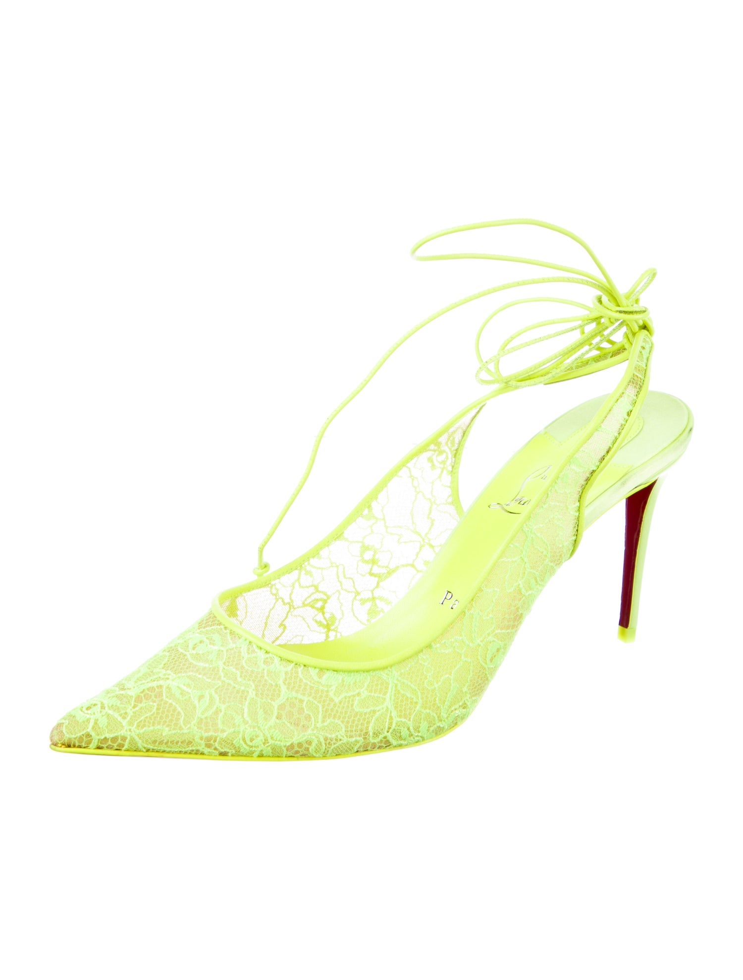 Christian Louboutin Lace Lace Pattern Slingback Pumps