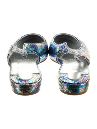 Christian Louboutin Embossed Leather Slingback Flats