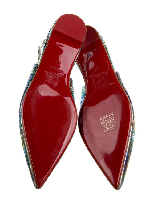 Christian Louboutin Embossed Leather Slingback Flats