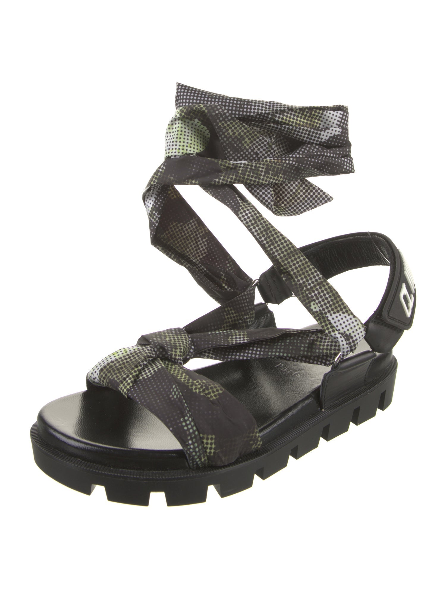 Christian Louboutin Satin Printed Slingback Sandals