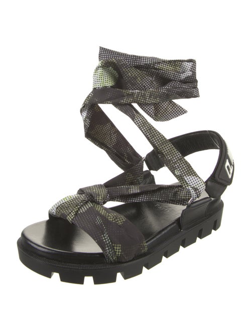 Christian Louboutin Satin Printed Slingback Sandals