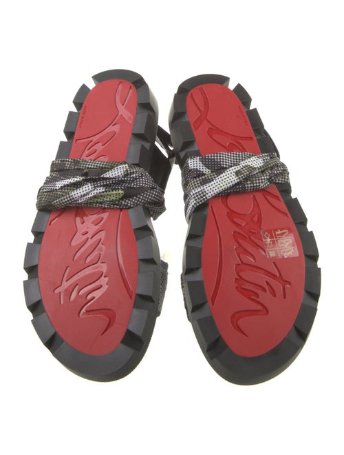 Christian Louboutin Satin Printed Slingback Sandals