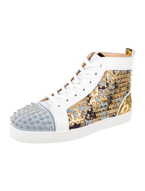 Christian Louboutin Animal Print Studded Accents Sneakers