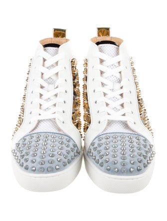 Christian Louboutin Animal Print Studded Accents Sneakers