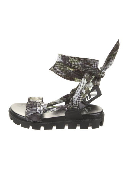 Christian Louboutin Leather Polka Dot Print Slingback Sandals