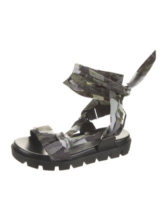 Christian Louboutin Leather Polka Dot Print Slingback Sandals