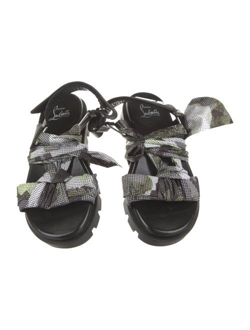 Christian Louboutin Leather Polka Dot Print Slingback Sandals