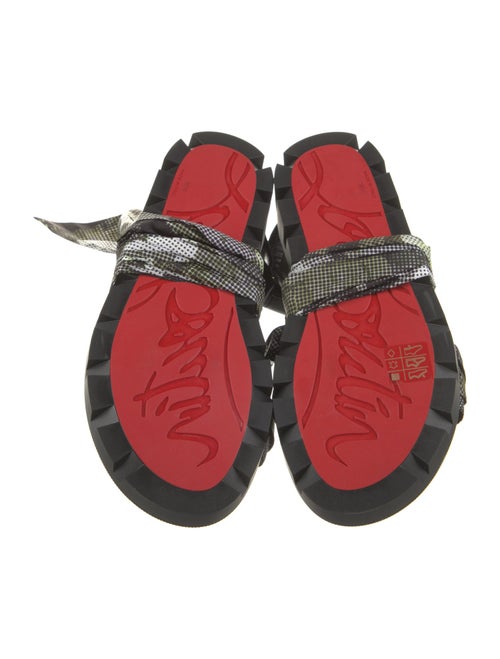 Christian Louboutin Leather Polka Dot Print Slingback Sandals