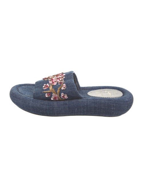 Christian Louboutin Denim Floral Print Espadrilles
