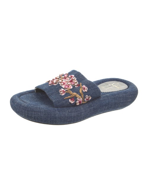 Christian Louboutin Denim Floral Print Espadrilles