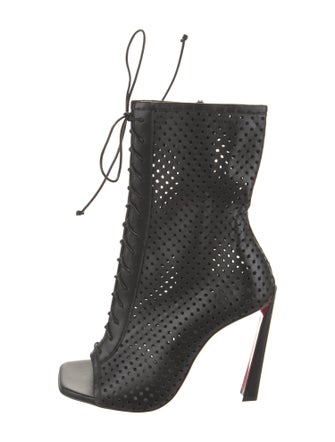 Christian Louboutin Leather Printed Lace-Up Boots