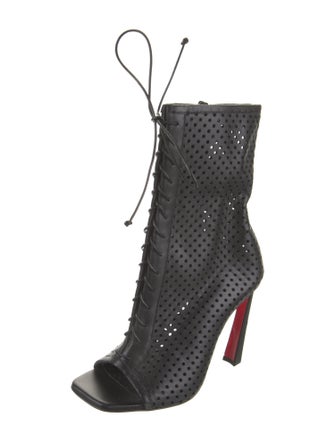 Christian Louboutin Leather Printed Lace-Up Boots