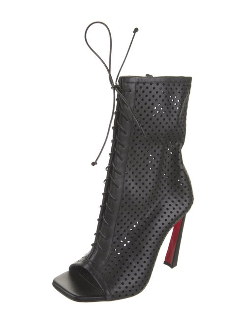 Christian Louboutin Leather Printed Lace-Up Boots