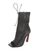 Christian Louboutin Leather Printed Lace-Up Boots
