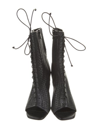 Christian Louboutin Leather Printed Lace-Up Boots