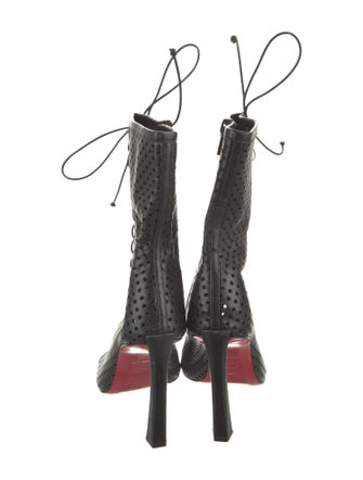 Christian Louboutin Leather Printed Lace-Up Boots