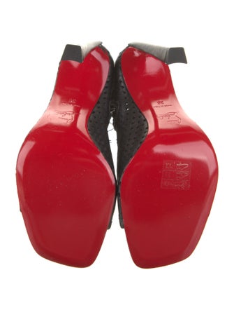 Christian Louboutin Leather Printed Lace-Up Boots