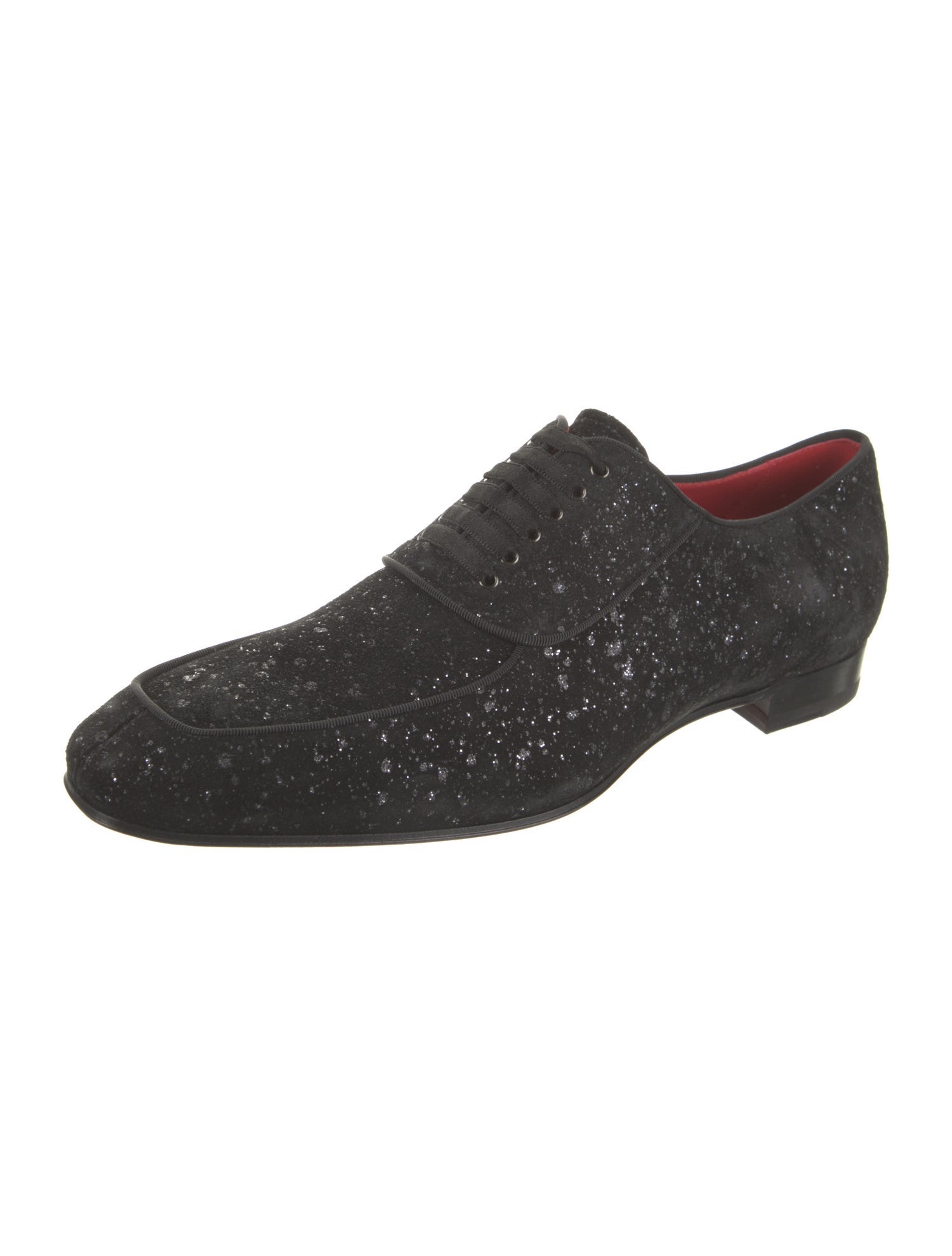 Christian Louboutin Leather Glitter Accents Oxfords
