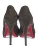 Christian Louboutin Suede Ruffle Embellishment Pumps
