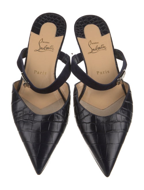 Christian Louboutin Embossed Leather Animal Print Mules
