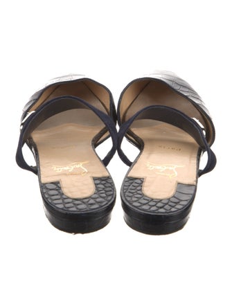 Christian Louboutin Embossed Leather Animal Print Mules