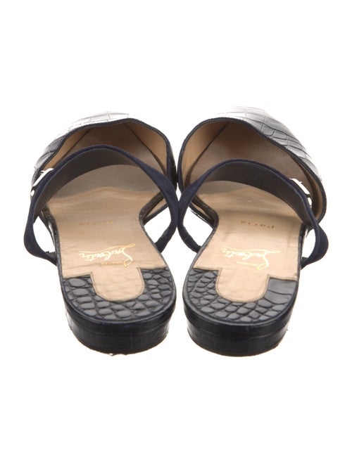 Christian Louboutin Embossed Leather Animal Print Mules