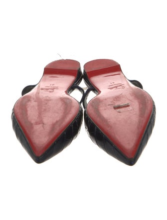Christian Louboutin Embossed Leather Animal Print Mules