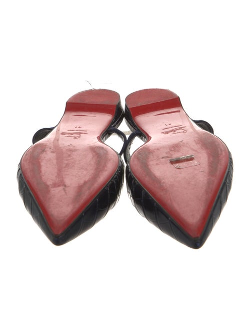 Christian Louboutin Embossed Leather Animal Print Mules