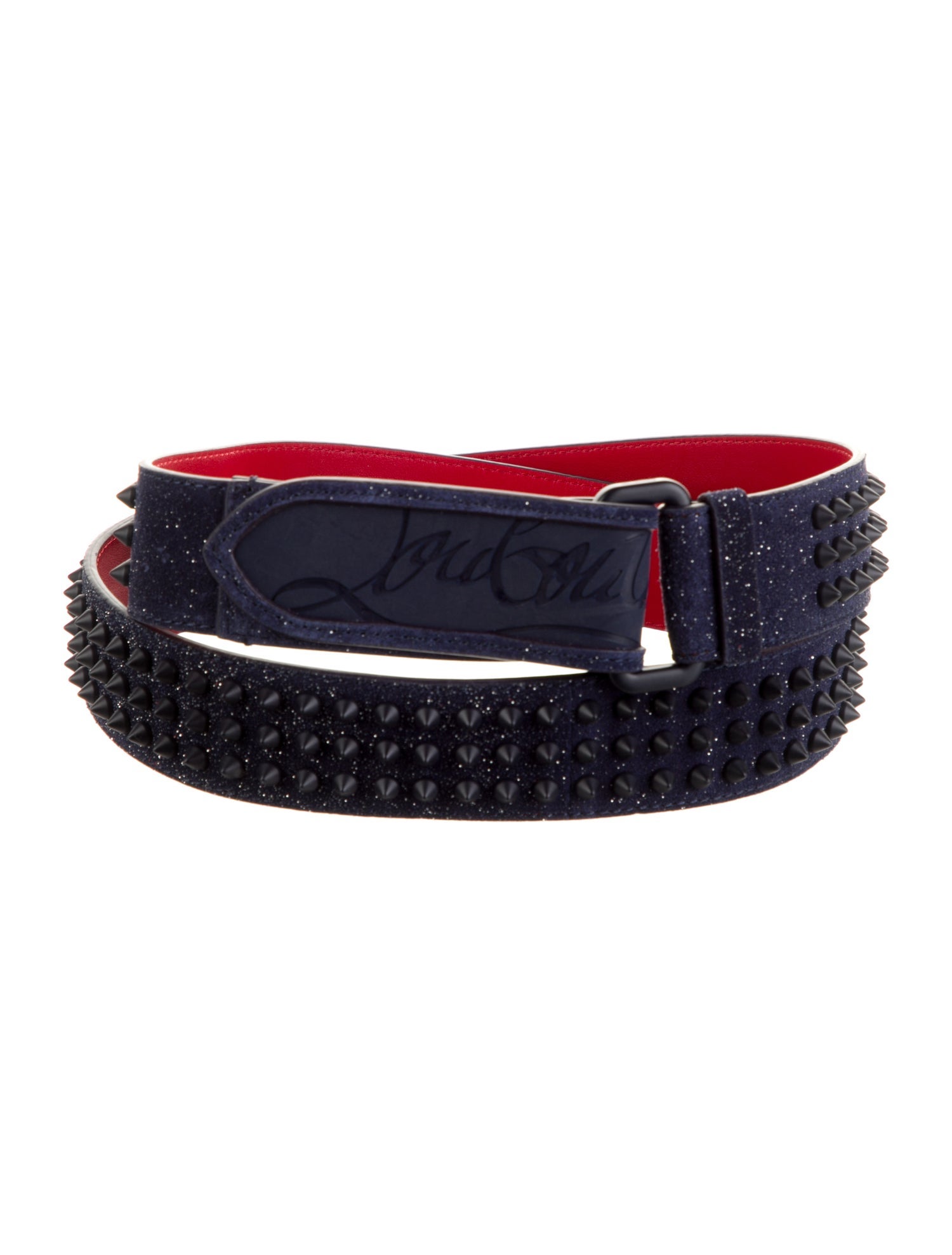 Christian Louboutin Leather Studded Accents Waist Belt