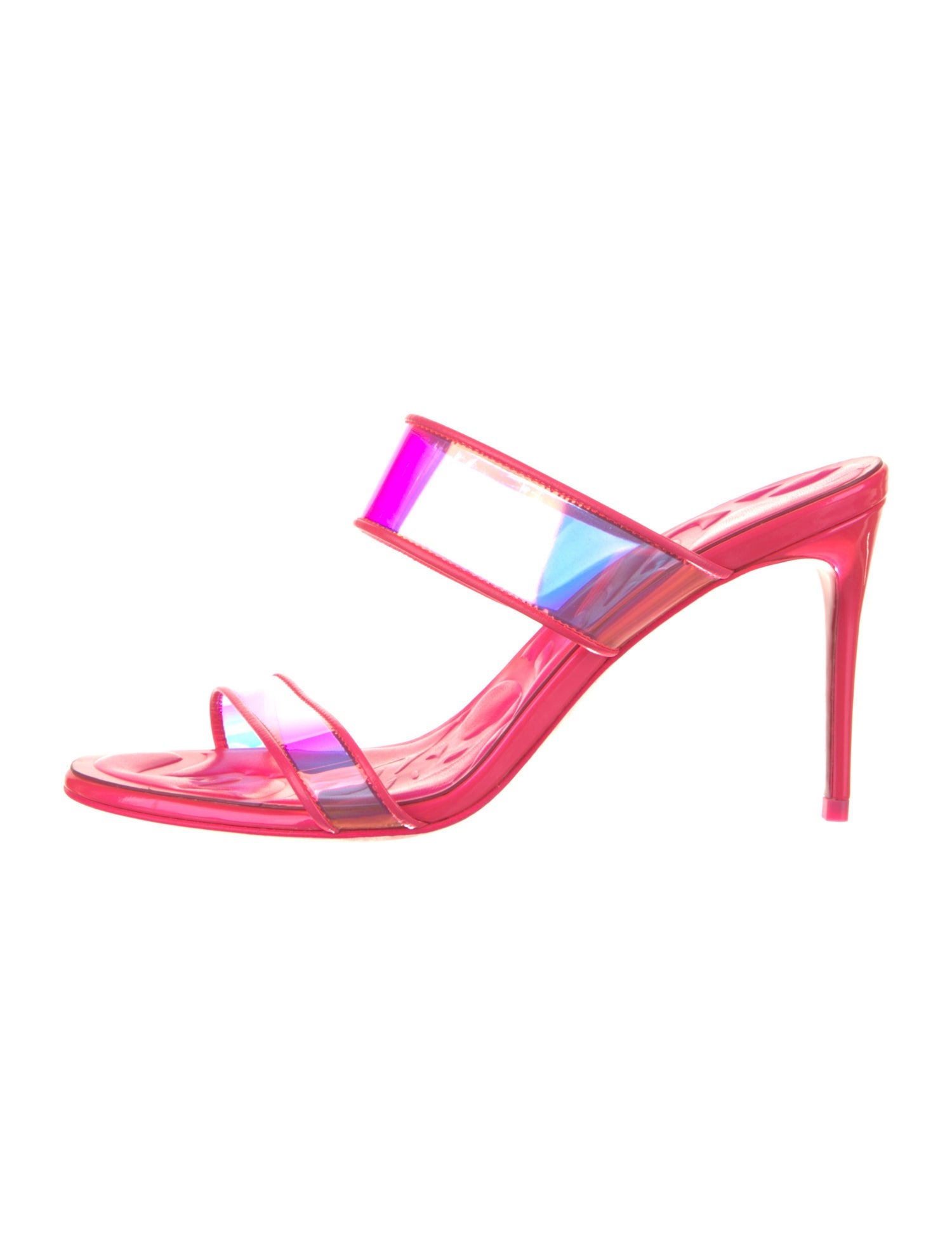 Christian Louboutin PVC Leather Trim Embellishment Slides