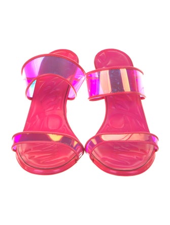 Christian Louboutin PVC Leather Trim Embellishment Slides