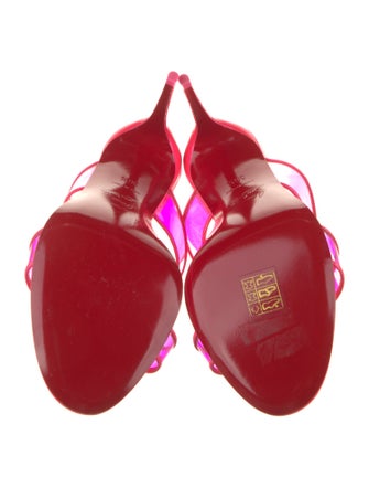 Christian Louboutin PVC Leather Trim Embellishment Slides