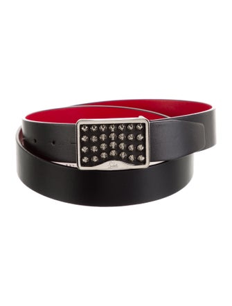 Christian Louboutin Leather Studded Accents Waist Belt