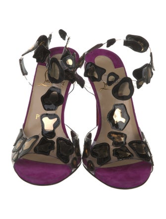 Christian Louboutin PVC Animal Print Slingback Sandals