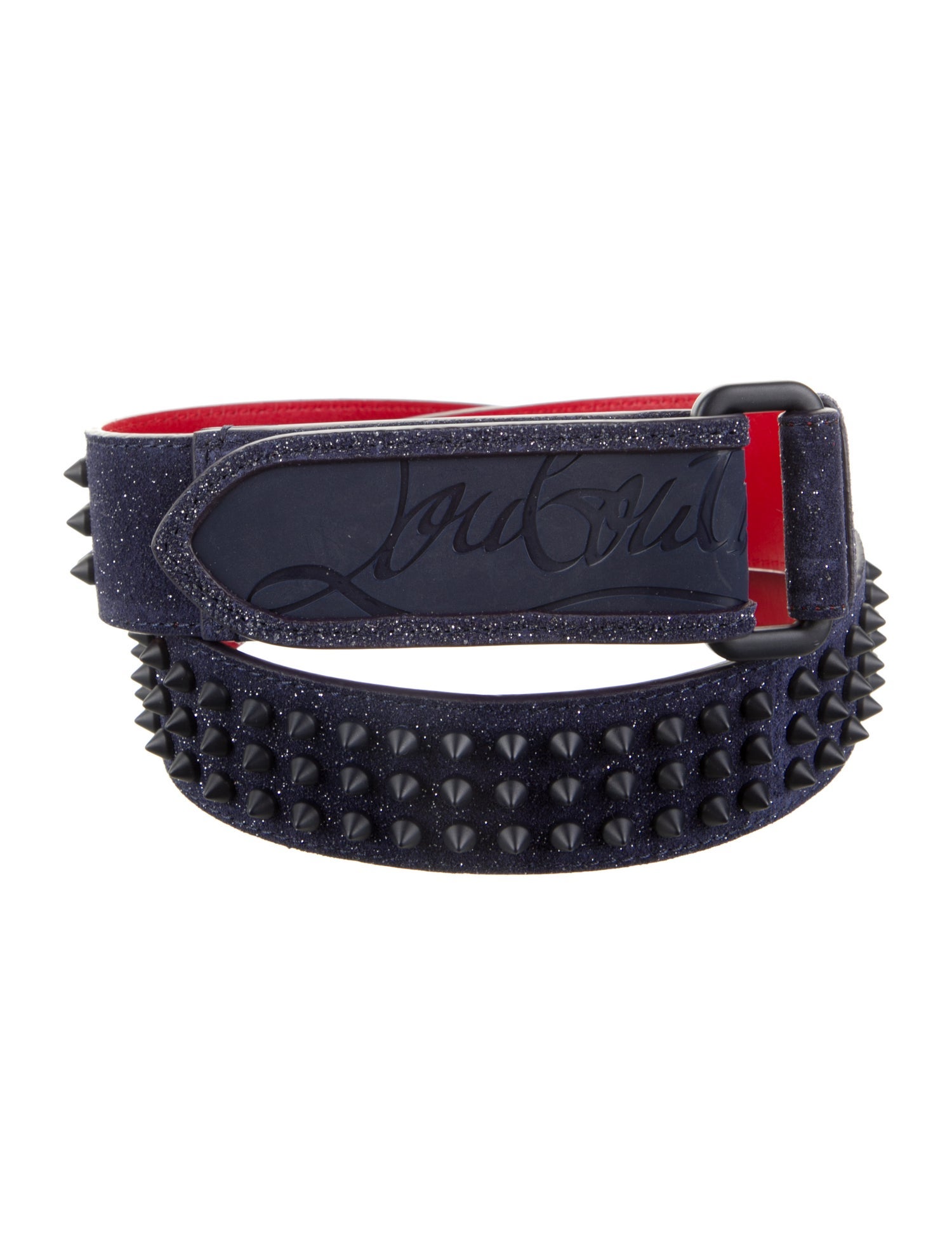 Christian Louboutin Suede Glitter Accents Waist Belt