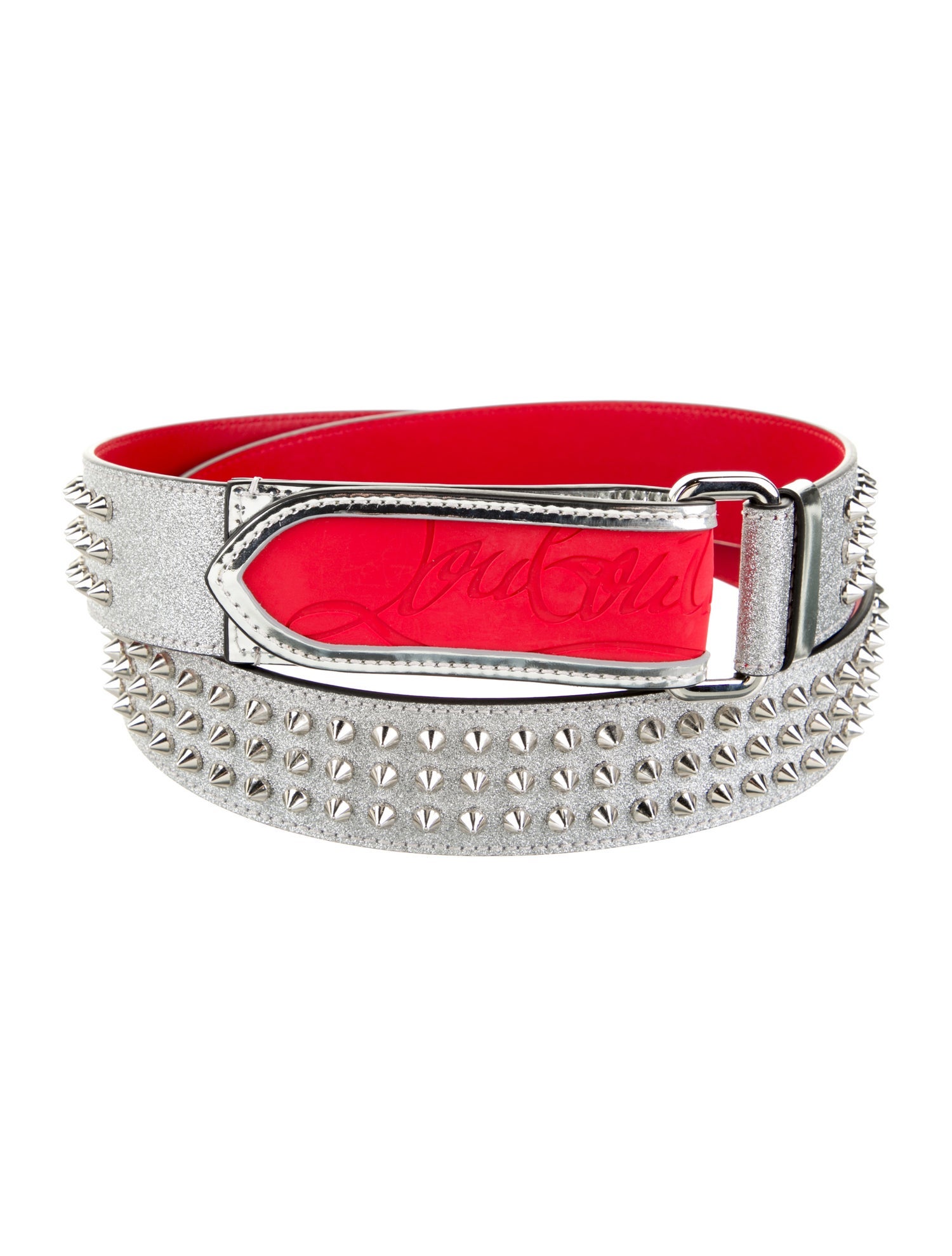 Christian Louboutin Suede Glitter Accents Waist Belt