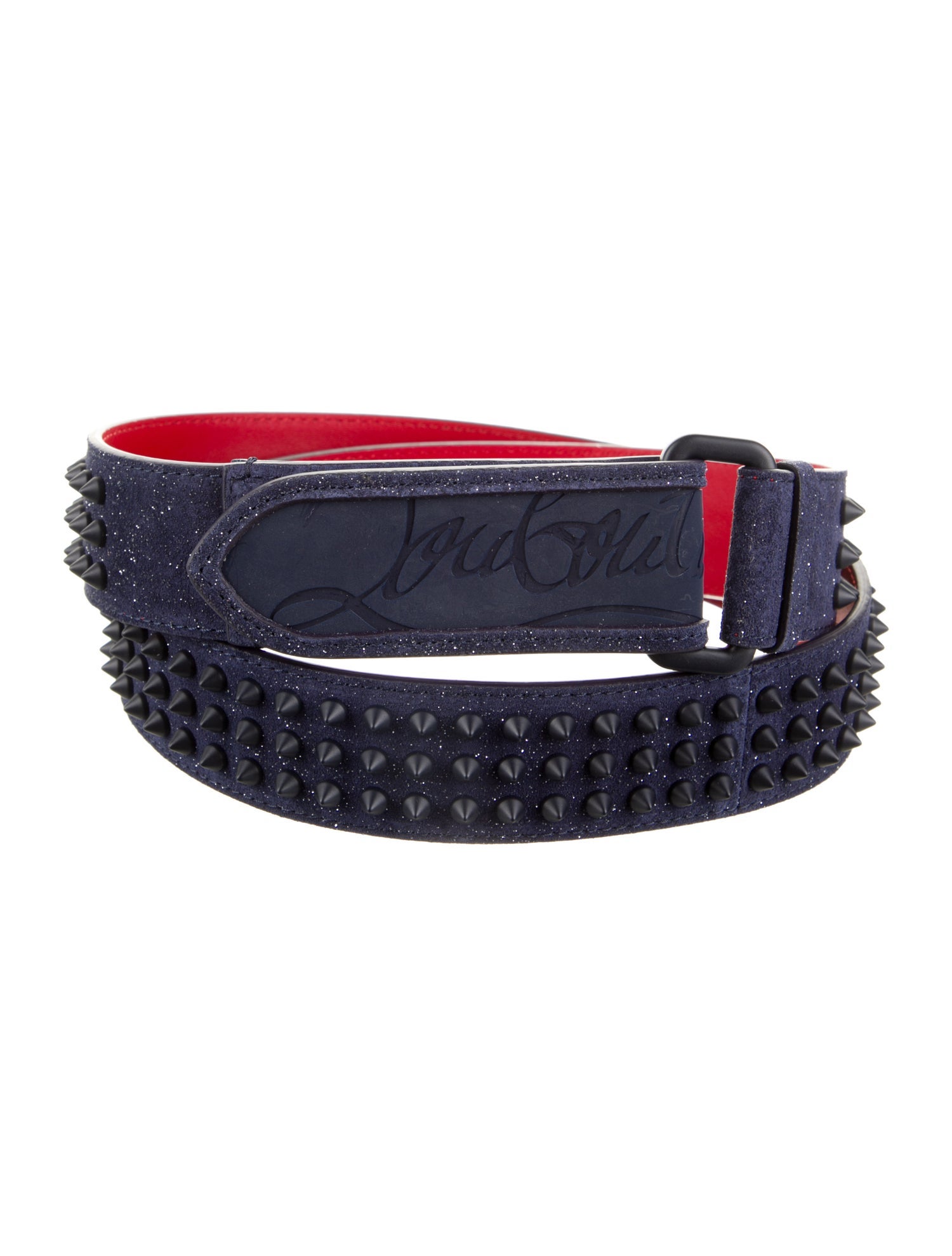 Christian Louboutin Suede Glitter Accents Waist Belt